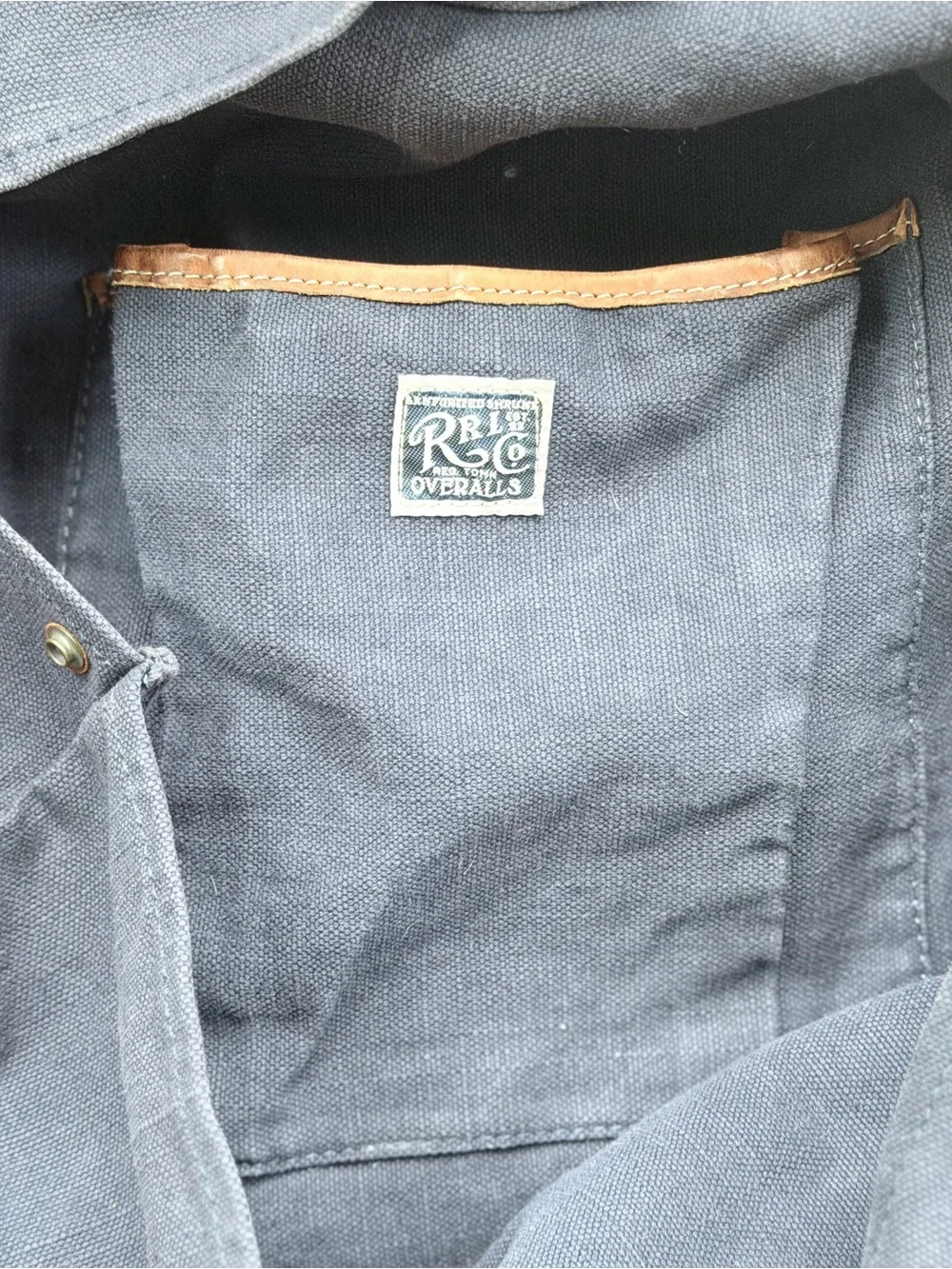 Ralph Lauren Double RL Navy Canvas Messenger Bag with Brown Leather Straps